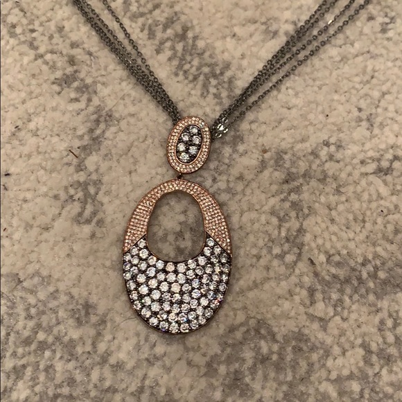 Blinged Out Oval Necklace - Picture 2 of 5